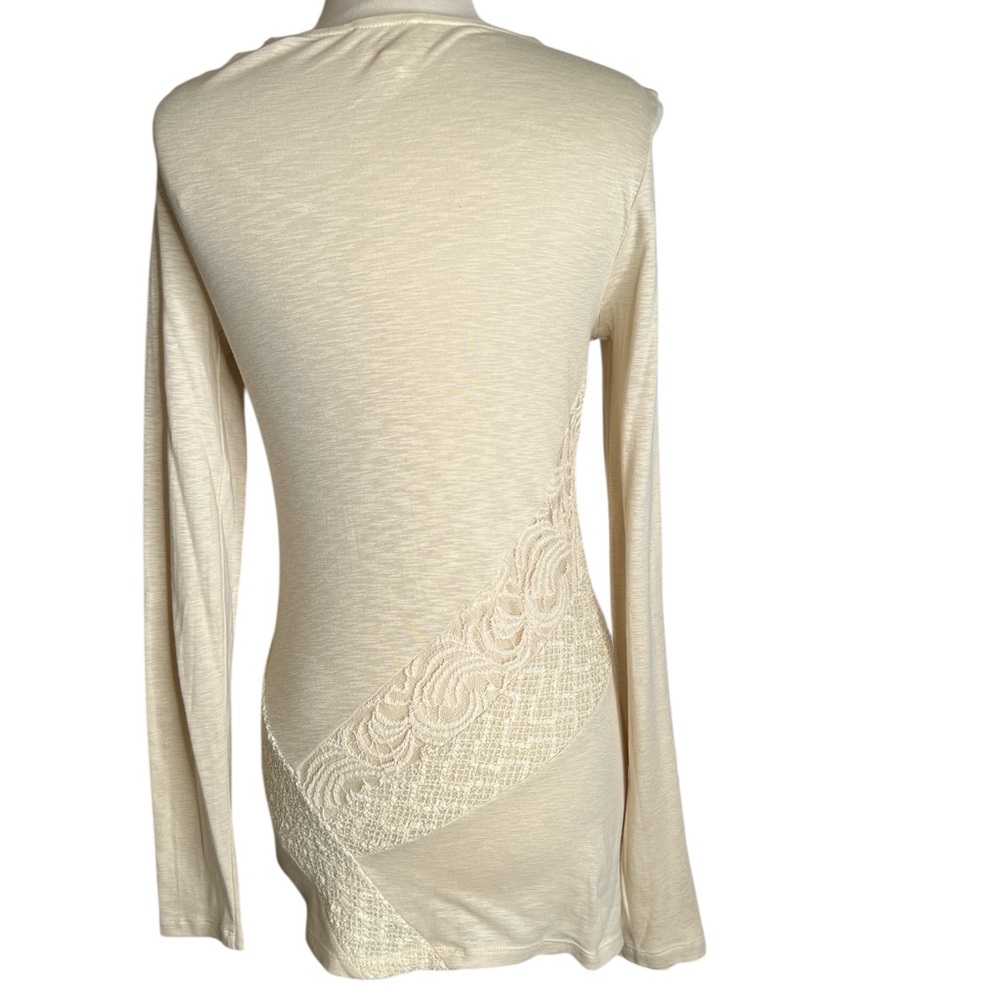 Deletta Cream Textured Long Sleeve Boho Blouse - Picture 2 of 7